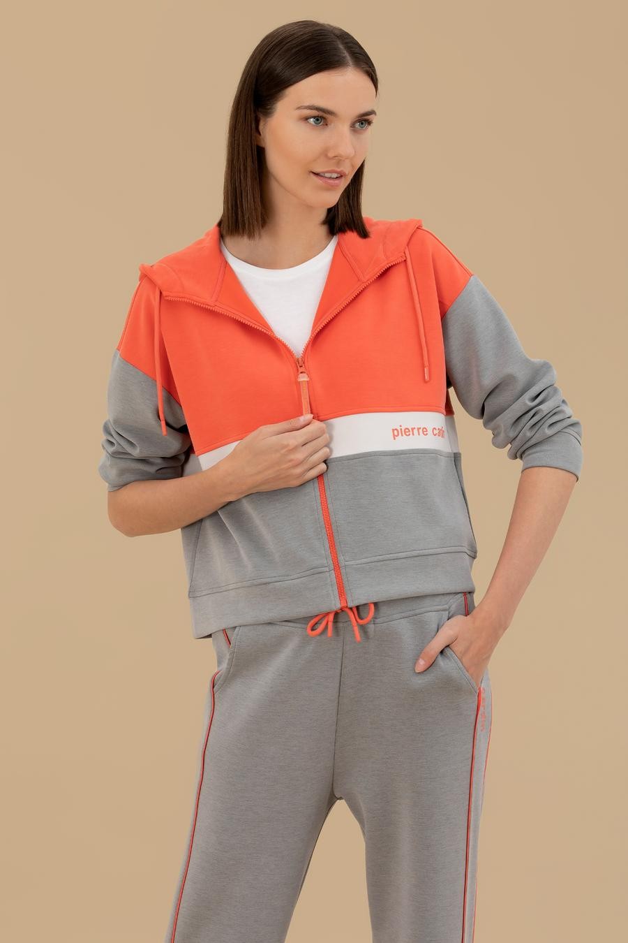 سویشرت  خاکستری  کراپ تاپ  زنانه  پیرکاردین