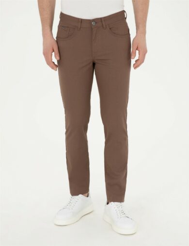 شلوار اسپرت بافته شده  قهوه ای  اندامی  مردانه  پیرکاردین