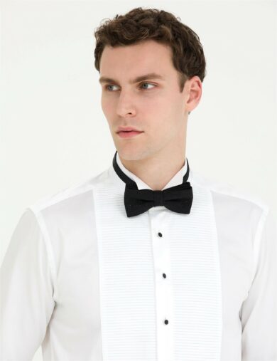 پیراهن تاکسیدو  سفید  اندامی  مردانه  پیرکاردین