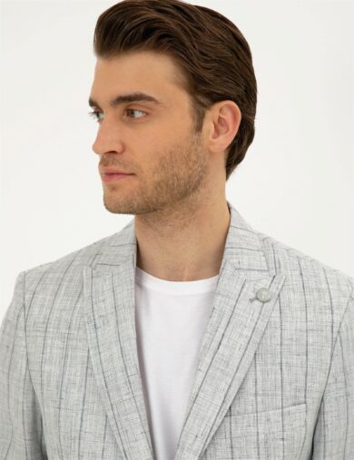 کت یقه دم کبوتری خاکستری  اندامی  مردانه  پیرکاردین