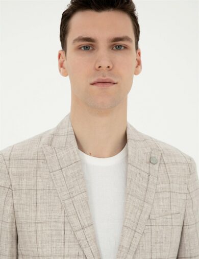 کت یقه دم کبوتری قهوه ای  اندامی  مردانه  پیرکاردین