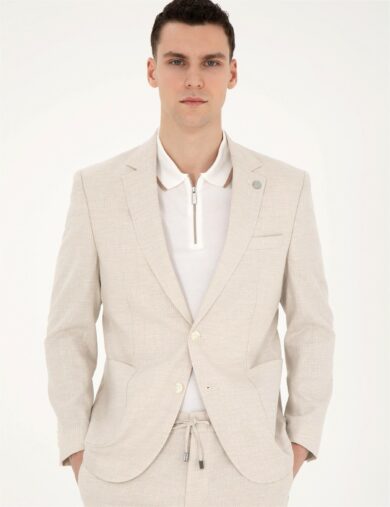 کت و شلوار مونو یقه بژ  اندامی  مردانه  پیرکاردین