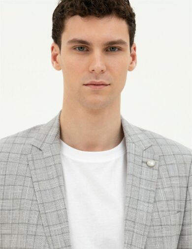 کت مونو یقه خاکستری  سوپر اسلیم فیت  مردانه  پیرکاردین