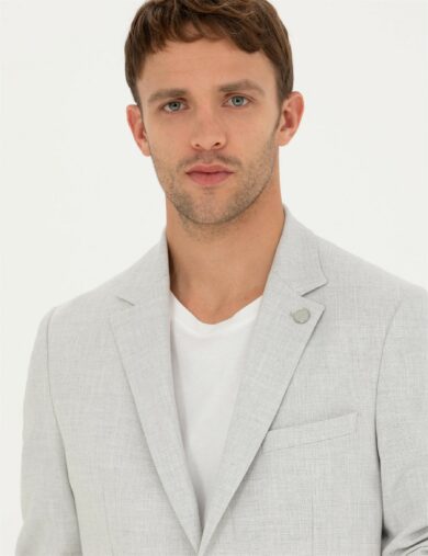 کت مونو یقه خاکستری  سوپر اسلیم فیت  مردانه  پیرکاردین