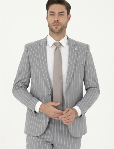 کت و شلوار مونو یقه خاکستری  سوپر اسلیم فیت  مردانه  پیرکاردین