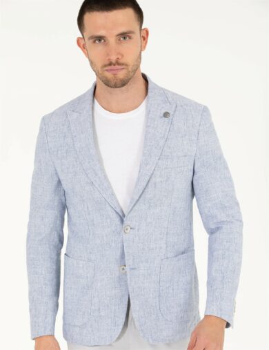 کت یقه دم کبوتری آبی  اندامی  مردانه  پیرکاردین