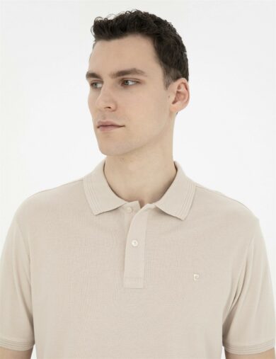 تی شرت بیسیک یقه پولو آنتراسیت  اندامی آستین کوتاه مردانه  پیرکاردین