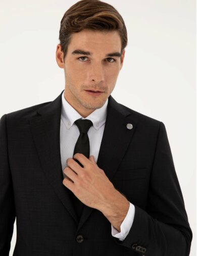 کت و شلوار مونو یقه سیاه  اندامی  مردانه  پیرکاردین