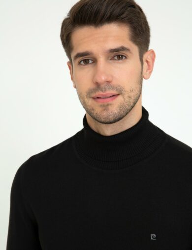 ژاکت تریکو یقه اسکی سیاه  اندامی آستین بلند مردانه  پیرکاردین