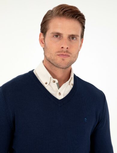 ژاکت تریکو  لاجوردی  اندامی  مردانه  پیرکاردین