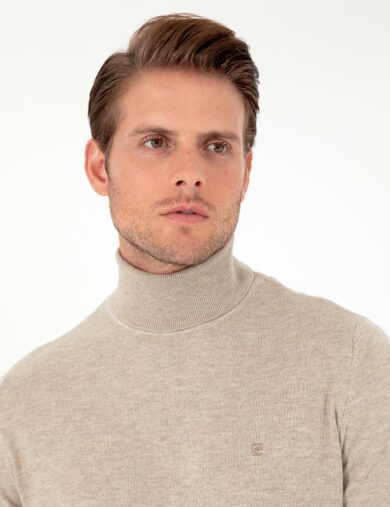 ژاکت تریکو  کرمی  اندامی  مردانه  پیرکاردین