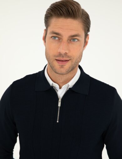 ژاکت تریکو  لاجورد  اندامی  مردانه  پیرکاردین