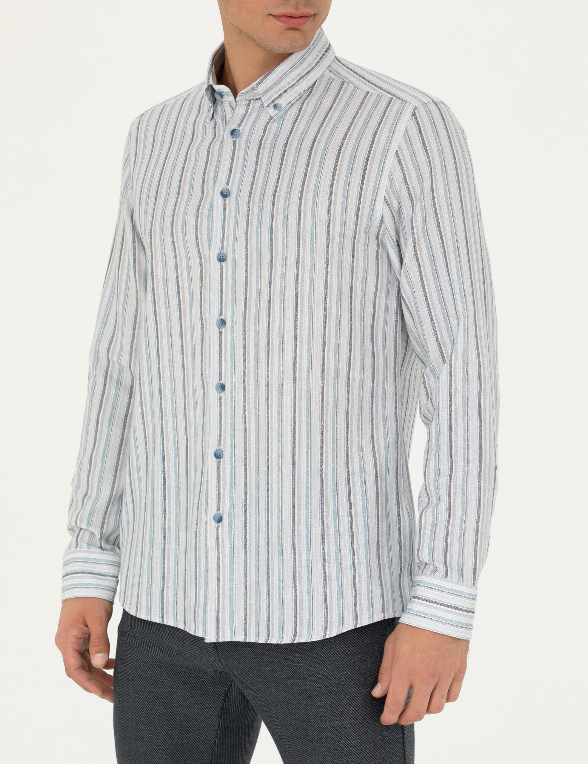 پیراهن طرح دار مردانه اندامی پیرکاردین 50275620-VR036 - تصویر 5