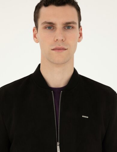 کت چرمی  سیاه  استاندارد  مردانه  پیرکاردین