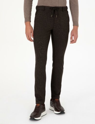 شلوار اسپرت بافته شده  قهوه ای  اندامی  مردانه  پیرکاردین