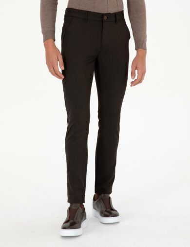 شلوار اسپرت بافته شده  قهوه ای  اندامی  مردانه  پیرکاردین