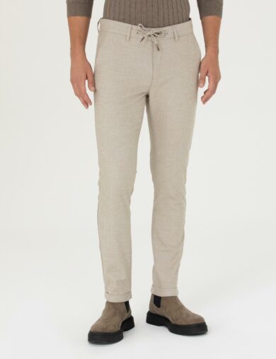 شلوار اسپرت بافته شده  بژ  اندامی  مردانه  پیرکاردین