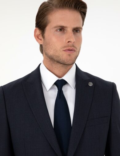 کت و شلوار یقه دم کبوتری لاجورد  سوپر اسلیم فیت  مردانه  پیرکاردین