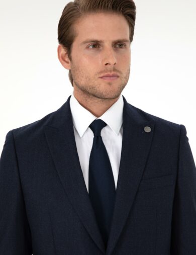 کت و شلوار یقه دم کبوتری لاجورد  اندامی  مردانه  پیرکاردین