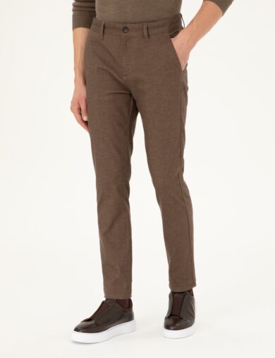 شلوار اسپرت بافته شده  قهوه ای  اندامی  مردانه  پیرکاردین