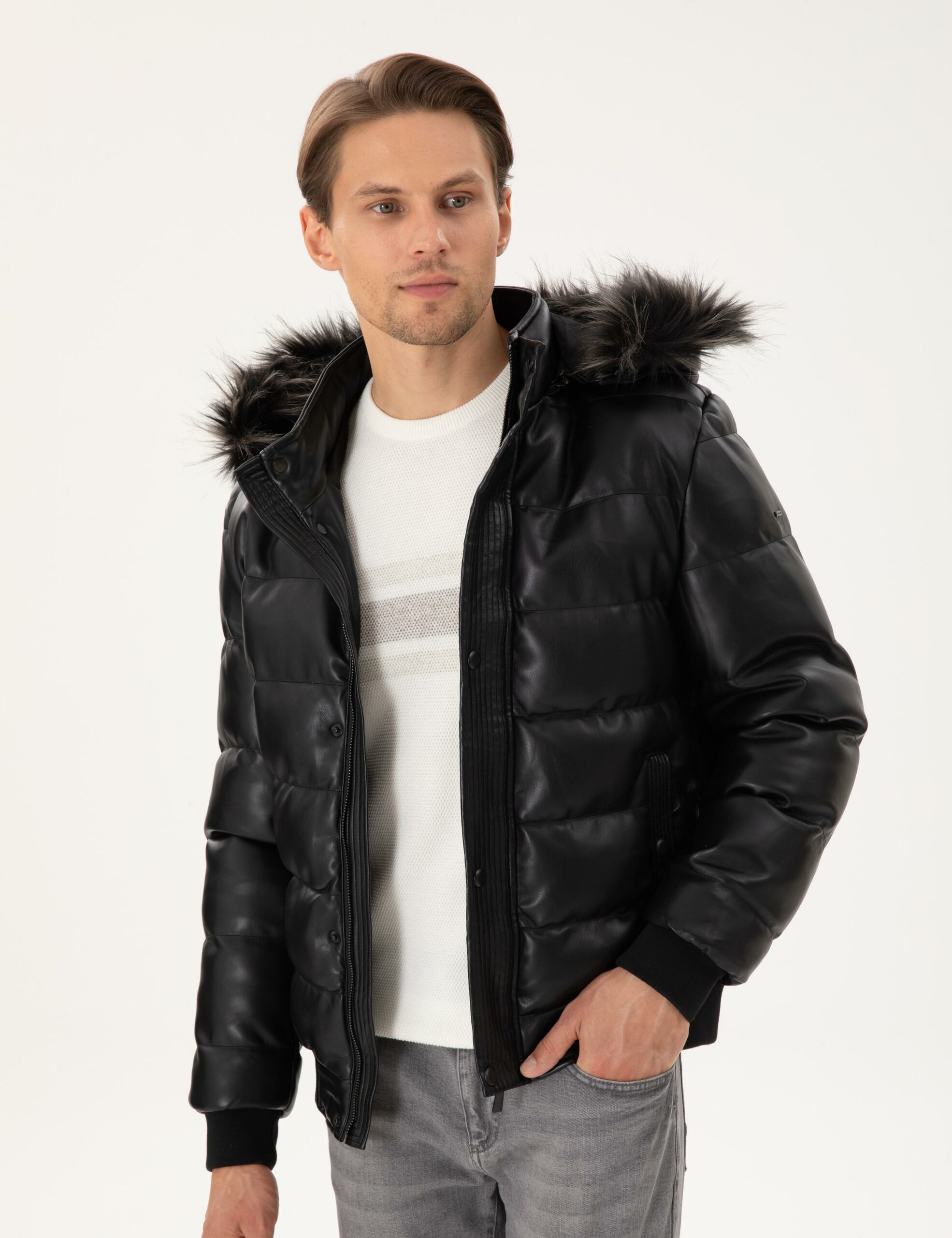 کت چرمی مردانه استاندارد پیرکاردین 50300556-001 - تصویر 2