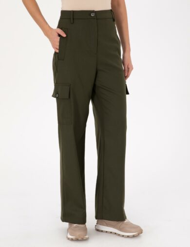 شلوار  خاکی  فلر  زنانه  پیرکاردین