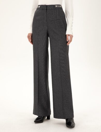 شلوار  زغالی  پهن  فلر  زنانه  پیرکاردین