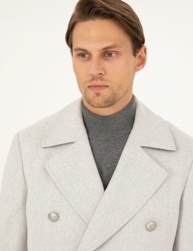 پالتو دو سینه بژ  سوپر اسلیم فیت  مردانه  پیرکاردین