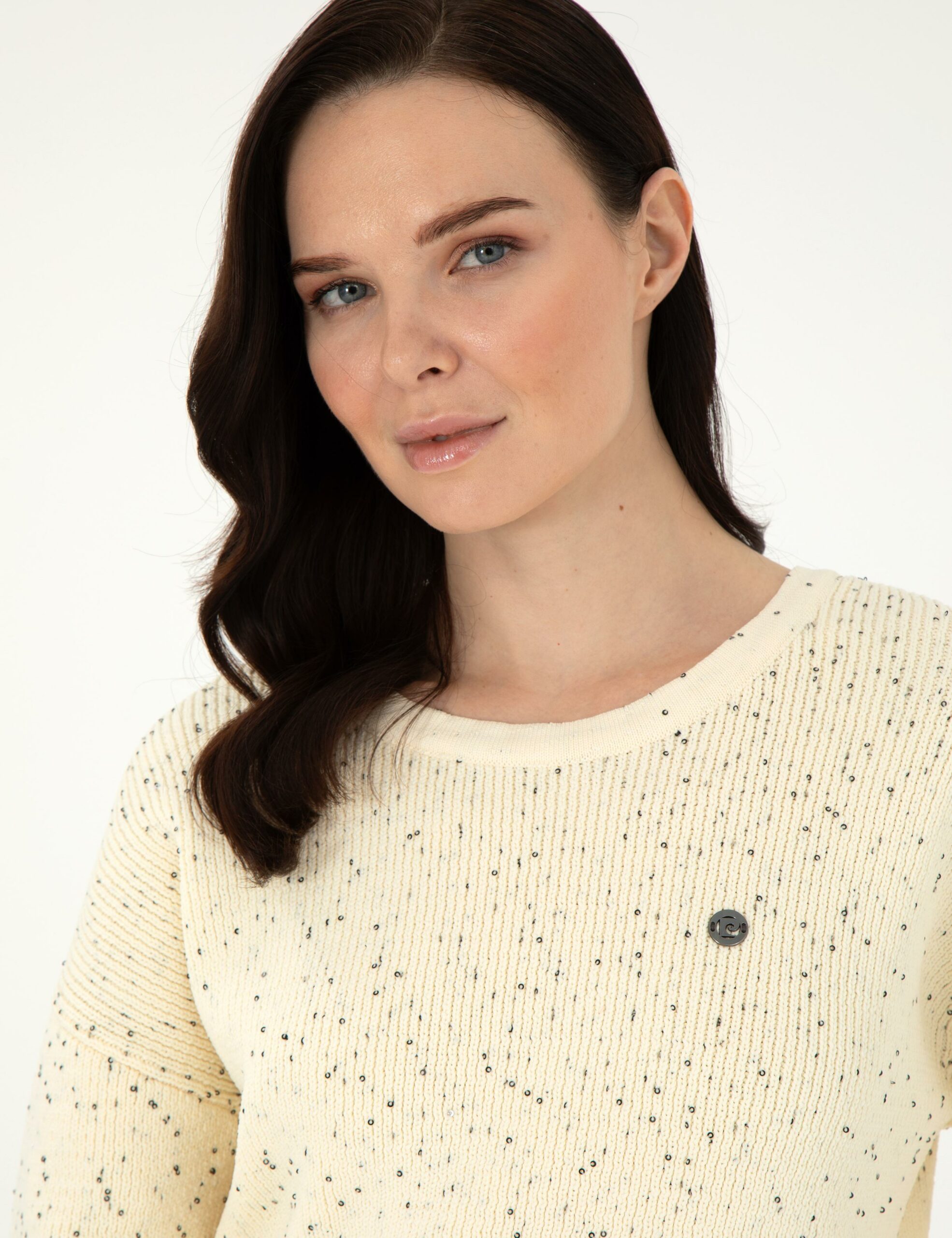 ژاکت تریکو  کرمی  ریلکس  زنانه  پیرکاردین