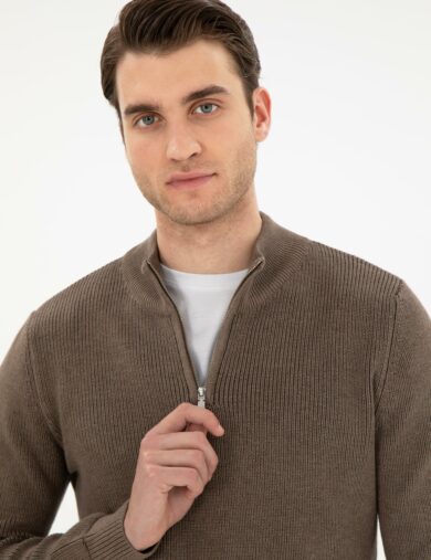 ژاکت تریکو  قهوه ای  اندامی  مردانه  پیرکاردین