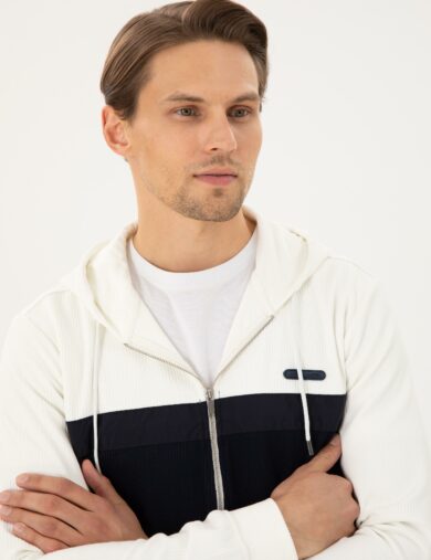 ژاکت بافت  کرمی  رگولار  مردانه  پیرکاردین