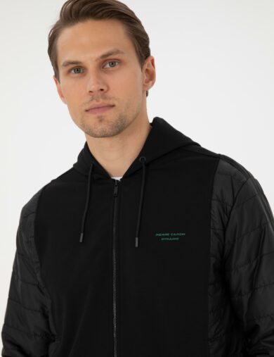 ژاکت بافت  سیاه  رگولار  مردانه  پیرکاردین