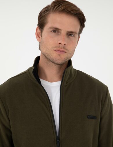 ژاکت بافت  خاکی  رگولار  مردانه  پیرکاردین