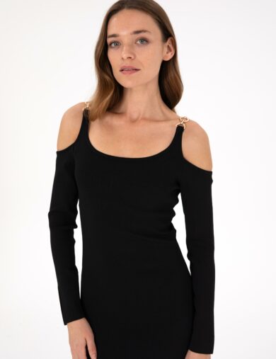 لباس تریکو  سیاه  سوپر اسلیم فیت  زنانه  پیرکاردین