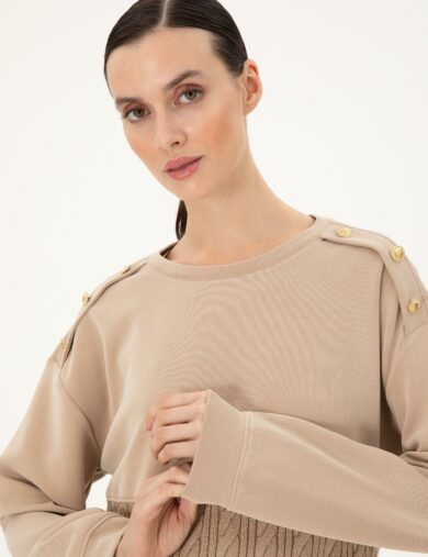 سویی شرت  بژ  رگولار  زنانه  پیرکاردین