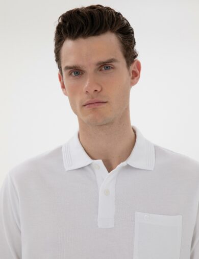 تی شرت بیسیک  سفید  رگولار  مردانه  پیرکاردین