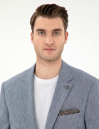 کت مونو یقه آبی  سوپر اسلیم فیت  مردانه  پیرکاردین