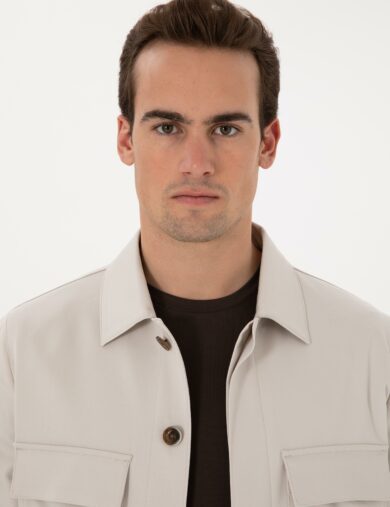 کت نرمال بژ  رگولار  مردانه  پیرکاردین