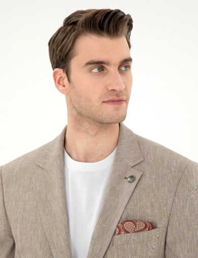 کت مونو یقه قهوه ای  سوپر اسلیم فیت  مردانه  پیرکاردین