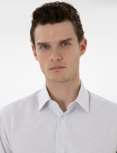 پیراهن طرح دار  خاکستری  اندامی  مردانه  پیرکاردین