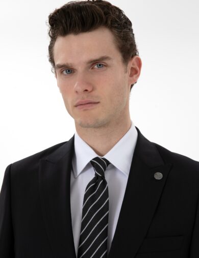 کت و شلوار یقه دم کبوتری سیاه  اندامی  مردانه  پیرکاردین