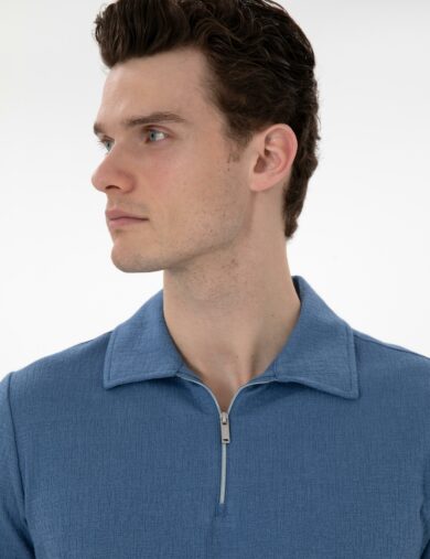 تی شرت  آبی  اندامی  مردانه  پیرکاردین