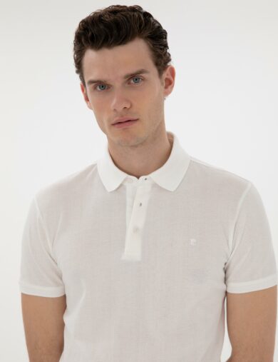 تی شرت  سفید  اندامی  مردانه  پیرکاردین