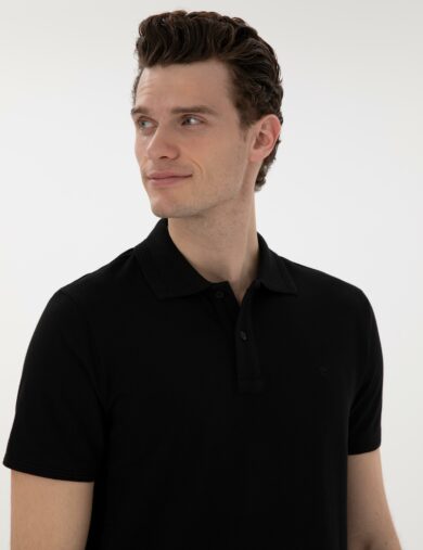 تی شرت بیسیک  سیاه  اندامی  مردانه  پیرکاردین