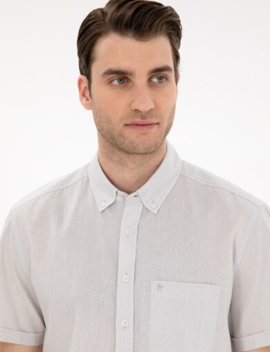 پیراهن آستین کوتاه  آنتراسیت  رگولار  مردانه  پیرکاردین