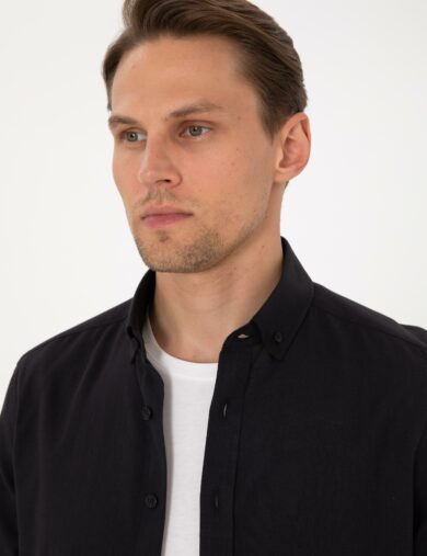 پیراهن طرح دار  سیاه  اندامی  مردانه  پیرکاردین