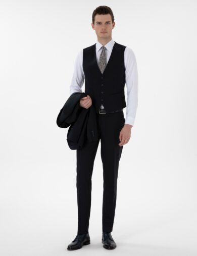 کت و شلوار یقه دم کبوتری لاجورد  سوپر اسلیم فیت  مردانه  پیرکاردین