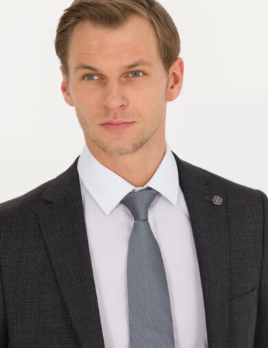 کت و شلوار  زغالی  سوپر اسلیم فیت  مردانه  پیرکاردین