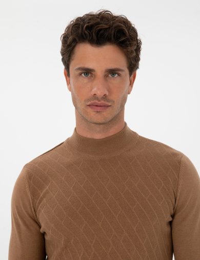 تریکو طرح دار  قهوه ای  اندامی  مردانه  پیرکاردین