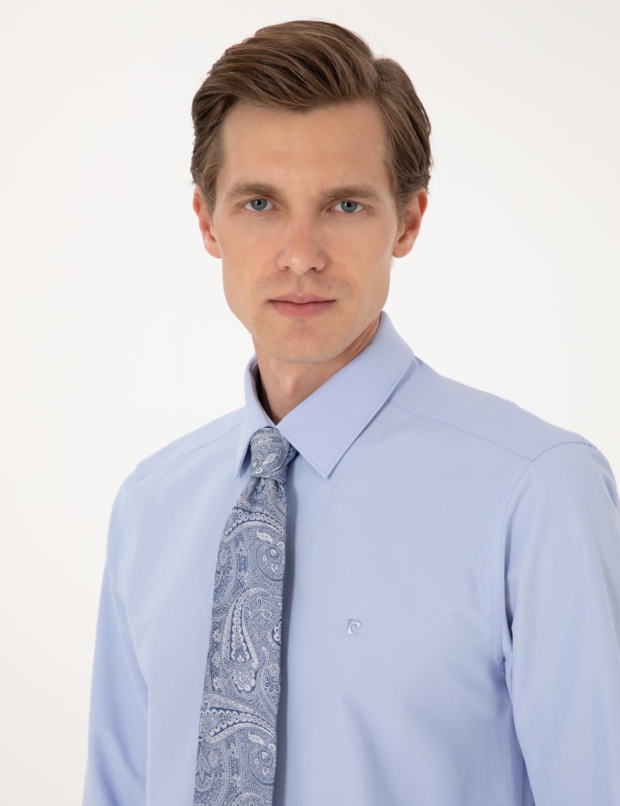 پیراهن کلاسیک  آبی  رگولار  مردانه  پیرکاردین